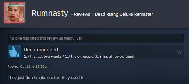 Εικόνα για ένα άρθρο με τίτλο Dead Rising Deluxe Remaster, όπως αναφέρθηκε στο Steam Reviews